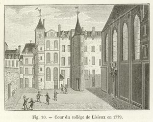 Gårdsplassen til høyskolen i Lisieux i 1779 av French School