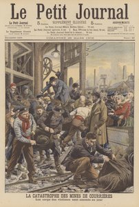 Courrieres gruvekatastrofe, Frankrike (farge litho) av French School