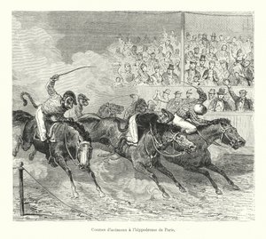 Dyreløp på hippodromen i Paris (gravering) av French School