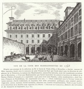 Gårdsplassen til Madelonnettes kloster, Paris, 1793 av French School