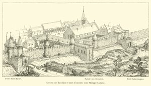 Jacobinernes kloster og innhegningsmur under Philippe-Auguste av French School