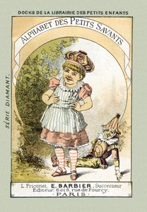 Cover - Når vi ler som tittelens Bebe, sier vi A A A A A A A A A A - i "Alphabet des petits savants", sent på 1800-tallet (kromolitografi) av French School