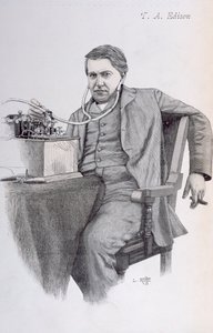 Omslagsillustrasjon av La Revue Illustree som viser Thomas Alva Edison, 1889 av French School