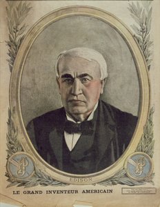 Forsideillustrasjon av Le Petit Journal som viser Thomas Alva Edison, 1917 av French School