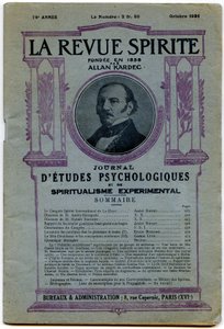 Forside av en rekke "" La revue spirite "", portrett av grunnlegger Allan Kardec, magasin fra oktober 1931 av French School