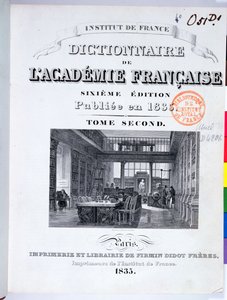 Omslag til Dictionary of the French Academy, 1835 av French School