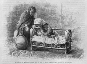 Vugge til maronittene, fra Syria i dag. Reiser i Fønikia, Libanon og Judea. 1875-1880 av Louis Charles Emile Lortet, 1884 (bw gravering) av French School