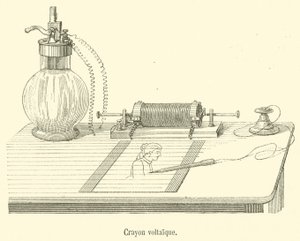 Crayon voltaique (gravering) av French School