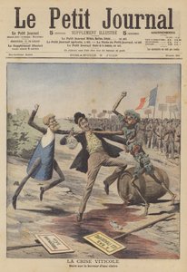 Krise i vinindustrien (farge litho) av French School