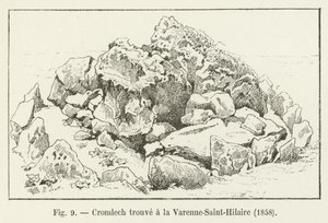 Cromlech funnet i Varenne-Saint-Hilaire, 1858 av French School