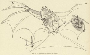 skisse av Leonardo da Vinci av French School