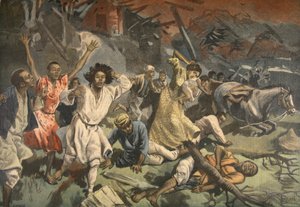 Cyclone in Mayotte, illustrasjon fra Le Petit Journal: Supplement illustre, 1898 av French School