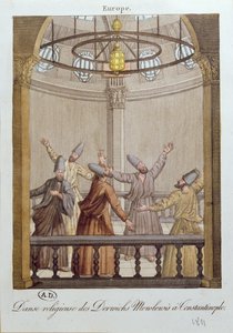 Dans av Mewlewis-dervisjene i Konstantinopel, 1811 av French School