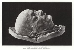 Dødsmaske til Pierre-Jean de Beranger, fransk poet og låtskriver av French School