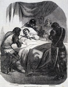 Du Guesclins død i 1380 - i "" Histoire de France"" av L.-P. Anquetil av French School