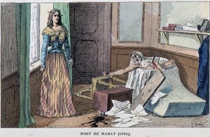 Marats død i 1793 av French School
