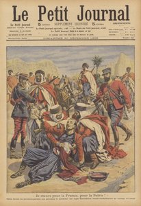 Død av en fransk kolonisoldat (farge litho) av French School