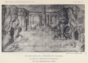 Dekorasjon av Pyramus og Thisbe (litho) av French School