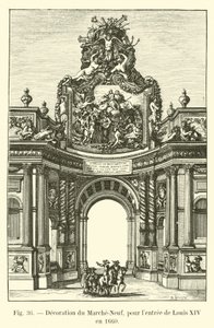 Dekorasjon av Marche-Neuf, for inntreden av Louis XIV i 1660 av French School