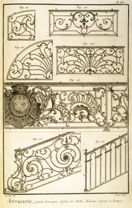 Dekorativt jernarbeid, fra Diderot