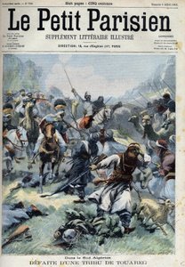 Beseiret en tuareg-stamme mot franskmennene i det sørlige Algerie, i "Le petit Parisien"" av French School