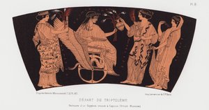 Triptolemus avgang (farge litho) av French School