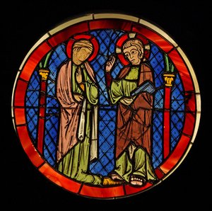 Viser Kristus med en kvinne, ex Ste Chapelle av French School