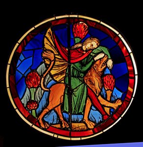 Viser Samson og løven, ex Ste Chapelle, Bay K, av French School
