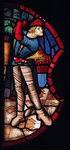 skildrer en torturist; opprinnelig fra St Chapelle hvor den ble introdusert i ca. 1500; det er et godt eksempel på venetiansk glass av French School