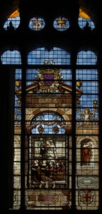 Viser nordvinduet i kapellet ved Chateau of Chantilly av French School