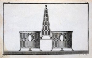 Design av Pugin, fra en mønsterbok med nyklassiske metalldesigner satt sammen av Duhamel, ca. 1770-80-tallet av French School
