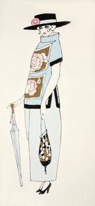 Design for a Day Dress, ca. 1919 (pochoir-trykk) av French School