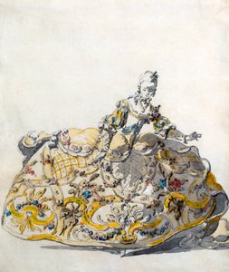 Design for en damekjole, 1780-tallet av French School