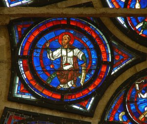 Detalj fra østrosevinduet: St. Paul av French School