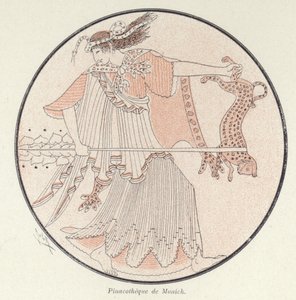 Detalj av gresk keramikk (farge litho) av French School