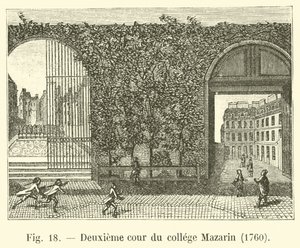 Andre gårdsplass til Mazarin college, 1760 av French School