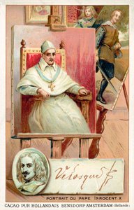 Diego Velasquez , spansk maler og portrett av pave Innocent X (chromolitho) av French School