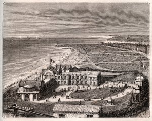 Dieppe - Normandie - gravering i "La France illustrée: geografi, historie, statistisk administrasjon" av V.A. Malt-Brown. 1884 av French School