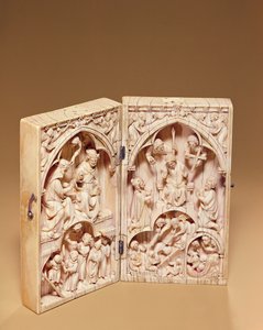 Diptyk med Jomfruens kroning og den siste dommen, ca. 1260-70 av French School
