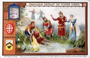 Oppdagelse av liket av Frédéric Barberousse i Selef-elven av French School