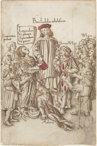 Gå ikke utenfor offentlig vei [fol. 35 recto], ca. 1512–1515 (penn og blekk) av French School