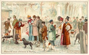 Dog market, Paris (chromolitho) av French School