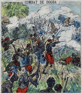 Dogba-kamp mellom general Dodds ekspedisjonsstyrke og Behanzins tropper. Dahomey av French School