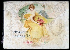 Tegning som viser en naken ung kvinne som symboliserer hygiene og skjønnhet. av French School