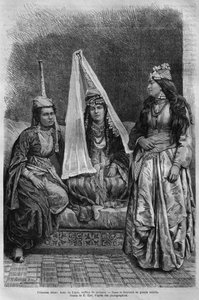 drusisk prinsesse, fra Syria i dag. Reiser i Fønikia, Libanon og Judea. 1875-1880 av Louis Charles Emile Lortet, 1884 (bw gravering) av French School