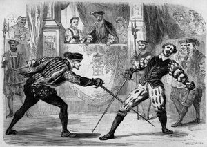 Duell mellom Francois de Vivonne de la Chataigneraie og Guy de Chabot, baron av Jarnac, Saint Germain en Laye, Frankrike 10. juli av French School