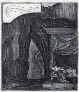 Ear of Dionysius - Orecchio di Dionisio (Orecchio di Dionigi) - Interiør i hulen kjent som Ear of Denys i Syracuse - Gravering i "" Vitenskaper brakt til alles grasiøse - fysikk og kjemi"" av Alexis Clerc - Slutten av 19. århundre. Privat co av French School