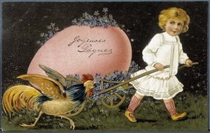 Påskehilsen postkort, 20. århundre av French School