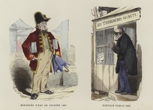 Eau de Cologne-selger, 1845, og offentlig forfatter, 1840 av French School