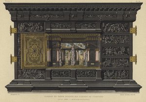 Ibenholt kabinett kjent som Cabinet of the Odyssey, 17th Century